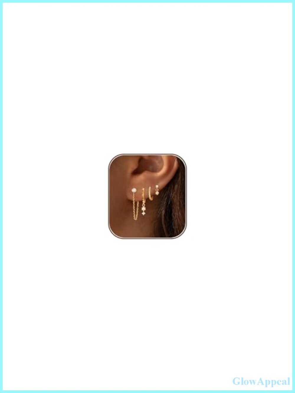 14k Gold Plated Dangle Huggie Earrings for Women Hypoallergenic Pearl Chain